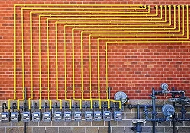 Gas meters and pipes